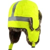 image:imageFaux Fur Safety Reflective Plain Plaid Aviator Trapper Hat Snow Ski Trooper Winter Cap1 Reflective  Neon Yellow