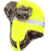 image:imageFaux Fur Safety Reflective Plain Plaid Aviator Trapper Hat Snow Ski Trooper Winter Cap1 Reflective  Neon Yellow