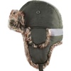image:imageFaux Fur Safety Reflective Plain Plaid Aviator Trapper Hat Snow Ski Trooper Winter Cap1 Reflective  Olive