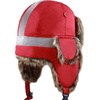 image:imageFaux Fur Safety Reflective Plain Plaid Aviator Trapper Hat Snow Ski Trooper Winter Cap1 Reflective  Red