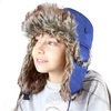 image:imageFaux Fur Safety Reflective Plain Plaid Aviator Trapper Hat Snow Ski Trooper Winter Cap1 Reflective  Royal Blue