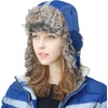 image:imageFaux Fur Safety Reflective Plain Plaid Aviator Trapper Hat Snow Ski Trooper Winter Cap1 Reflective  Royal Blue