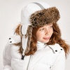 image:imageFaux Fur Safety Reflective Plain Plaid Aviator Trapper Hat Snow Ski Trooper Winter Cap1 Reflective  White
