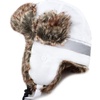 image:imageFaux Fur Safety Reflective Plain Plaid Aviator Trapper Hat Snow Ski Trooper Winter Cap1 Reflective  White