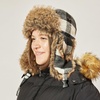 image:imageFaux Fur Safety Reflective Plain Plaid Aviator Trapper Hat Snow Ski Trooper Winter Cap3 Plaid  Gray