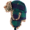 image:imageFaux Fur Safety Reflective Plain Plaid Aviator Trapper Hat Snow Ski Trooper Winter Cap3 Plaid  Green