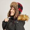 image:imageFaux Fur Safety Reflective Plain Plaid Aviator Trapper Hat Snow Ski Trooper Winter Cap3 Plaid  Red