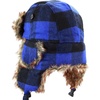 image:imageFaux Fur Safety Reflective Plain Plaid Aviator Trapper Hat Snow Ski Trooper Winter Cap3 Plaid  Royal Blue