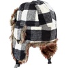 image:imageFaux Fur Safety Reflective Plain Plaid Aviator Trapper Hat Snow Ski Trooper Winter Cap3 Plaid  White