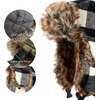 image:imageFaux Fur Safety Reflective Plain Plaid Aviator Trapper Hat Snow Ski Trooper Winter Cap3 Plaid  White