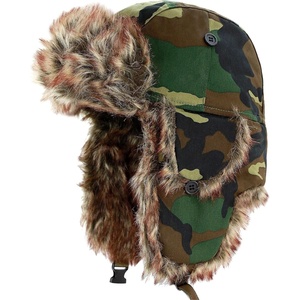 image:imageFaux Fur Safety Reflective Plain Plaid Aviator Trapper Hat Snow Ski Trooper Winter Cap1 Plain  Wood Camo