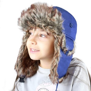 image:imageFaux Fur Safety Reflective Plain Plaid Aviator Trapper Hat Snow Ski Trooper Winter Cap1 Reflective  Royal Blue