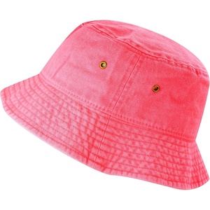 image:imageCotton Bucket Hat Packable Sun Hat  Unisex Summer Travel Beach Fisherman Hat for Men Women Outdoor Fishing HikingNeonpink