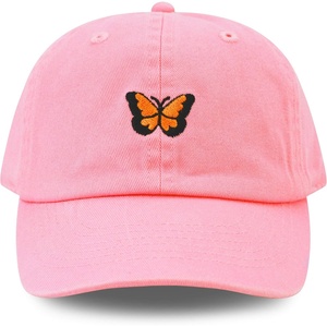 image:imageThe Hat Depot Kids American Flag amp Cute Embroidery Cotton Baseball Cap Hat3 Butterfly  Light Pink